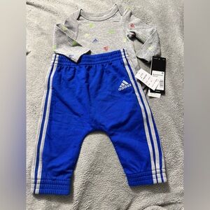 Infant Baby Boy 2 Pc Adidas Bodysuit & Jogger Set - 6 month